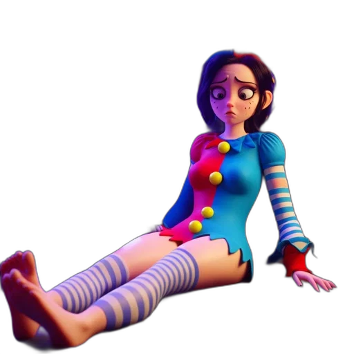 dress, robot, staff, 3d render transparent PNG cut-out