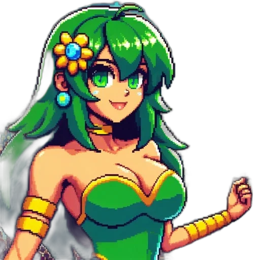 dress, pixel art, anime, fantasy art transparent PNG cut-out