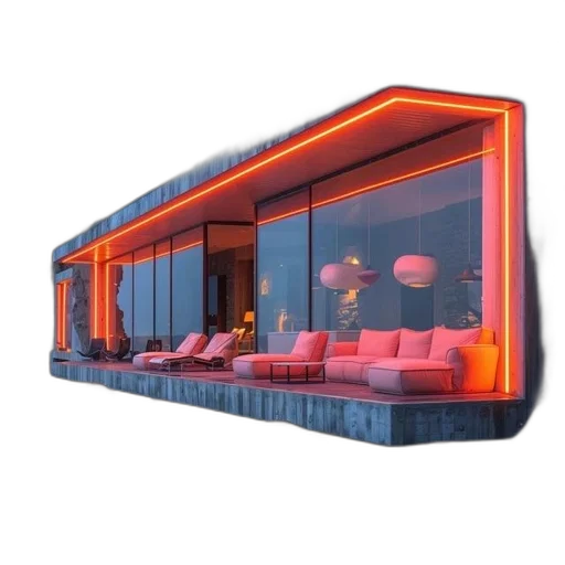 furniture, building, 3d render, concept art transparent PNG cut-out