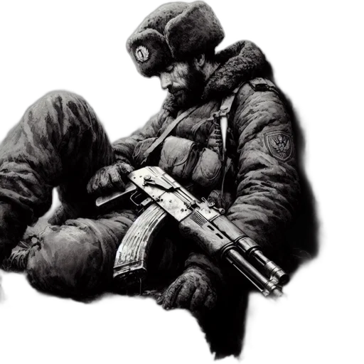 jacket, weapon, staff, face transparent PNG cut-out