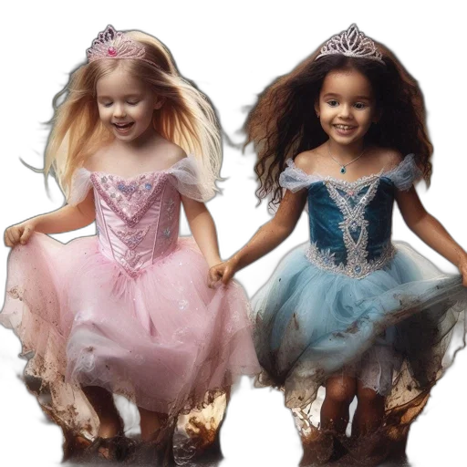 dress, crown, photorealistic, 3d render transparent PNG cut-out