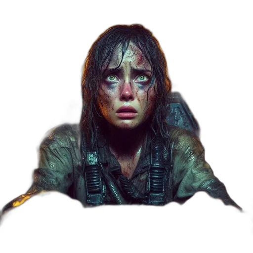 jacket, face, weapon, creature transparent PNG cut-out