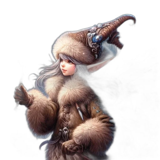 staff, hat, creature, hair transparent PNG cut-out