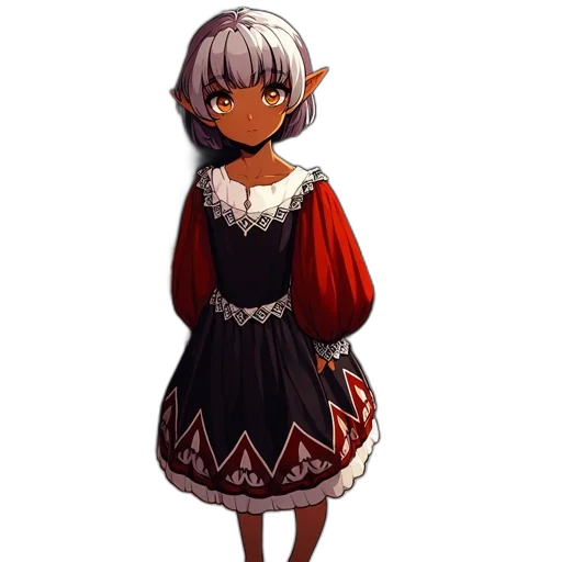 dress, staff, creature, face transparent PNG cut-out