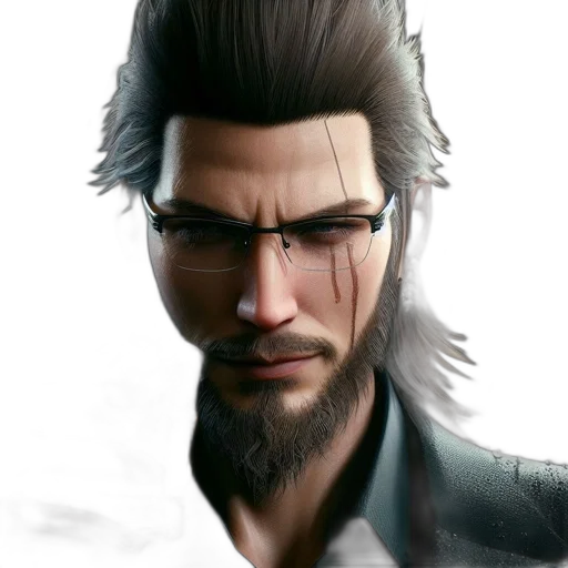 face, jacket, concept art, photorealistic transparent PNG cut-out