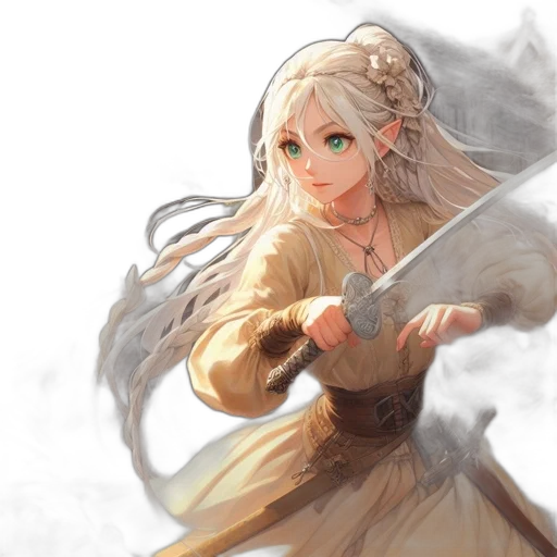 sword, staff, weapon, dress transparent PNG cut-out
