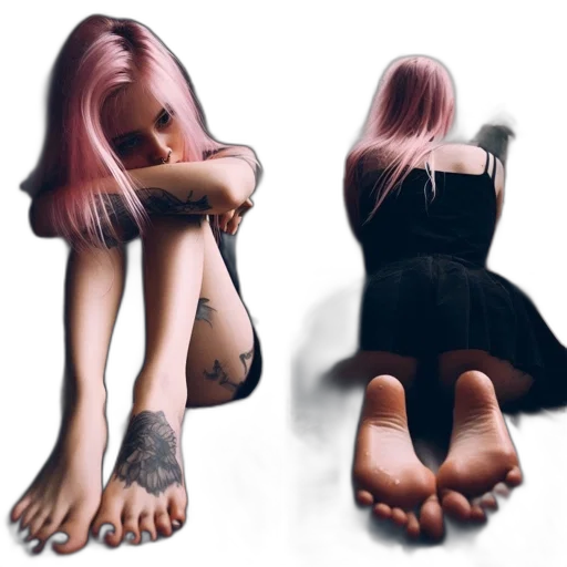 shoes, creature, mask, hair transparent PNG cut-out