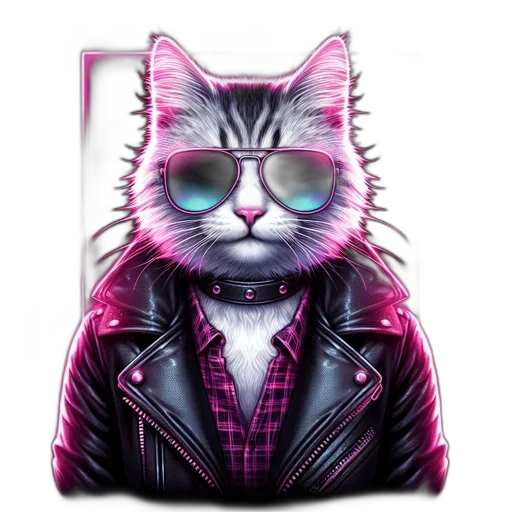 jacket, animal, vaporwave, cyberpunk transparent PNG cut-out