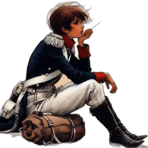 jacket, weapon, concept art, comic book art transparent PNG cut-out