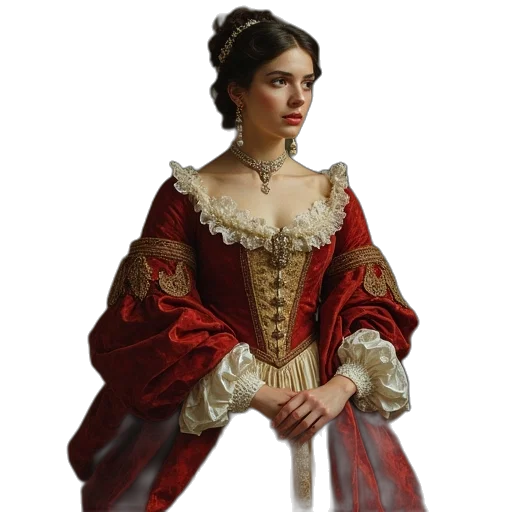 dress, crown, staff, jewelry transparent PNG cut-out