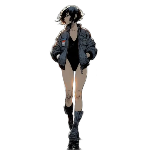 jacket, dress, concept art, cyberpunk transparent PNG cut-out
