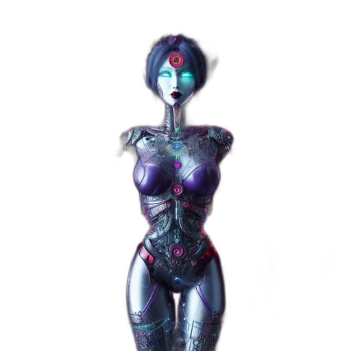 robot, dress, jewelry, staff transparent PNG cut-out