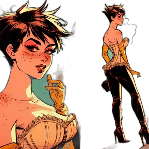 concept art, comic book art, cartoon, fantasy art transparent PNG cut-out
