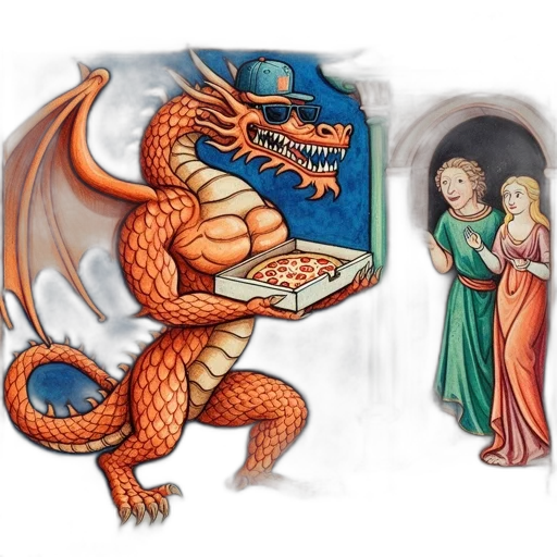 dragon, fantasy art, concept art, pixel art transparent PNG cut-out