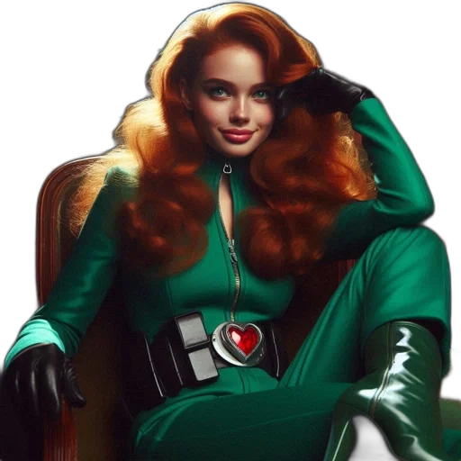 jacket, comic book art, concept art, green transparent PNG cut-out
