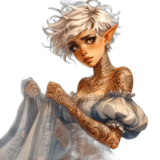 dress, jewelry, crown, fantasy art transparent PNG cut-out