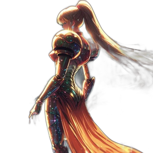 dress, staff, hair, jewelry transparent PNG cut-out