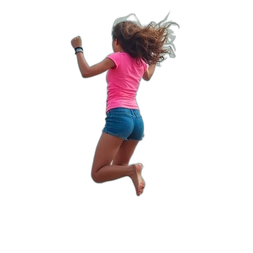 hair, young, woman, jumping transparent PNG cut-out