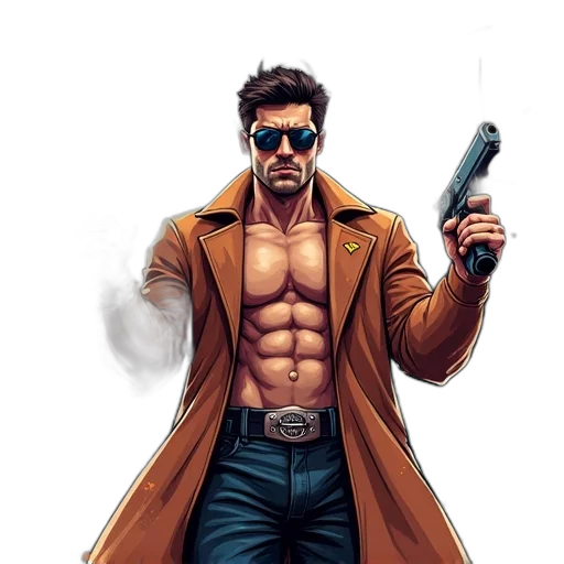 jacket, comic book art, concept art, cyberpunk transparent PNG cut-out