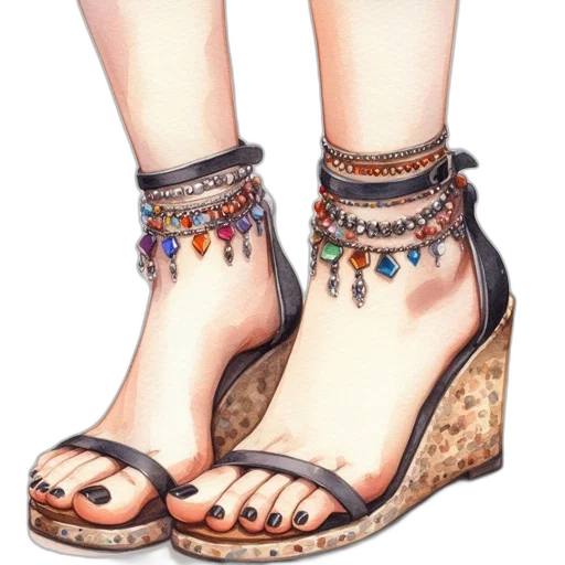 shoes, jewelry, photorealistic, 3d render transparent PNG cut-out