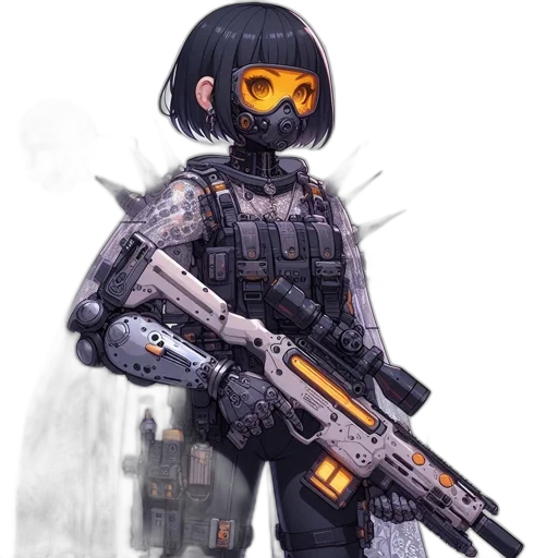 weapon, robot, mask, face transparent PNG cut-out