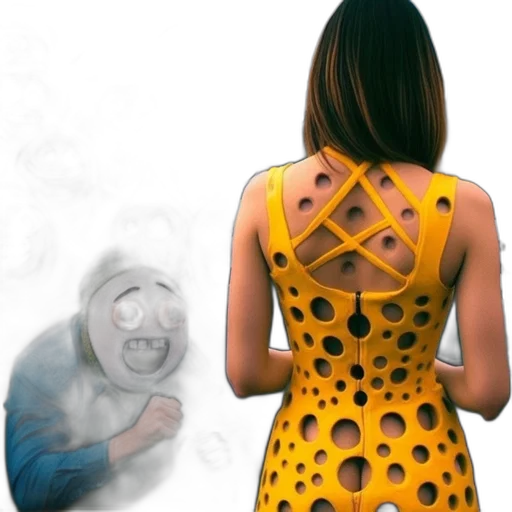 dress, jacket, jewelry, mask transparent PNG cut-out
