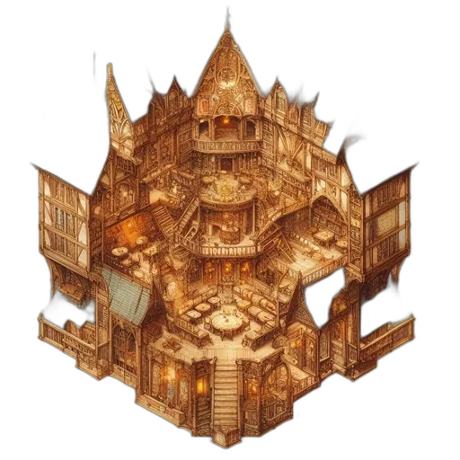 crown, building, concept art, pixel art transparent PNG cut-out