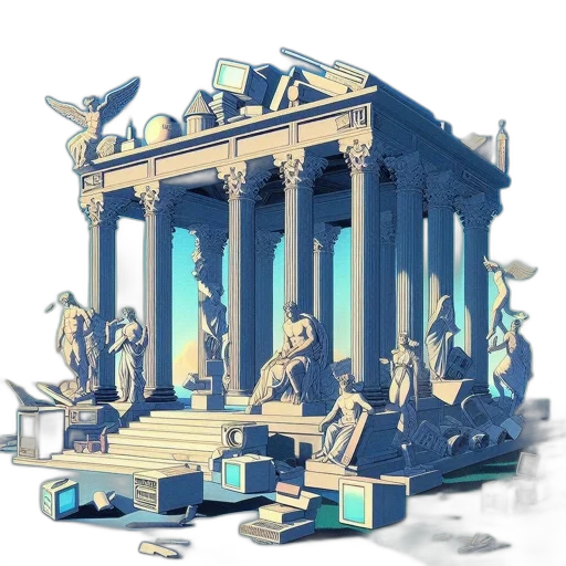 furniture, building, vaporwave, concept art transparent PNG cut-out
