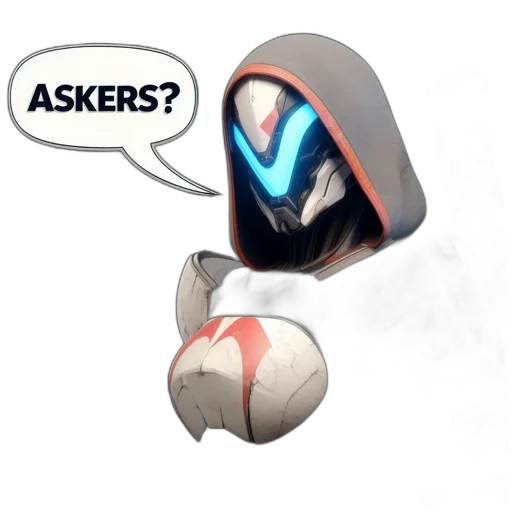 mask, robot, concept art, 3d render transparent PNG cut-out