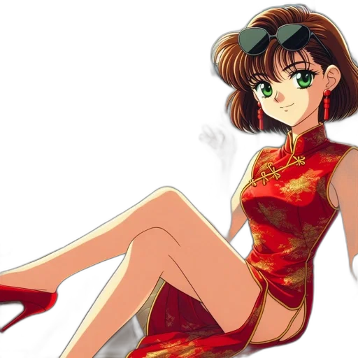 dress, vaporwave, anime, cartoon transparent PNG cut-out