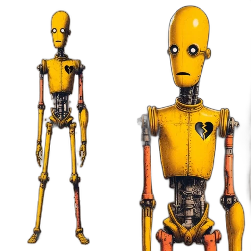 robot, concept art, 3d render, cyberpunk transparent PNG cut-out