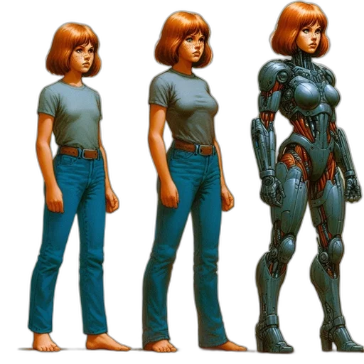 robot, concept art, comic book art, 3d render transparent PNG cut-out