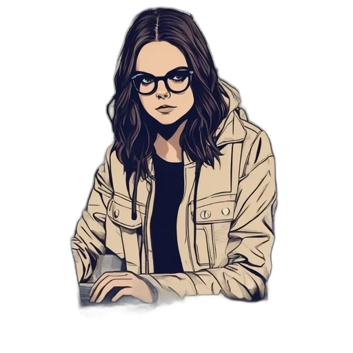 jacket, face, jewelry, staff transparent PNG cut-out