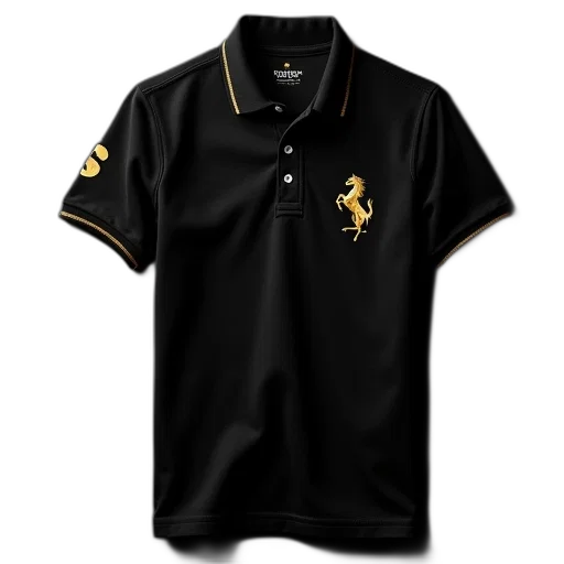 3d render, black, polo, shirt transparent PNG cut-out