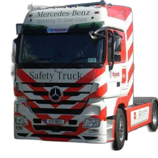 photorealistic, mercedes-benz, safety, truck transparent PNG cut-out
