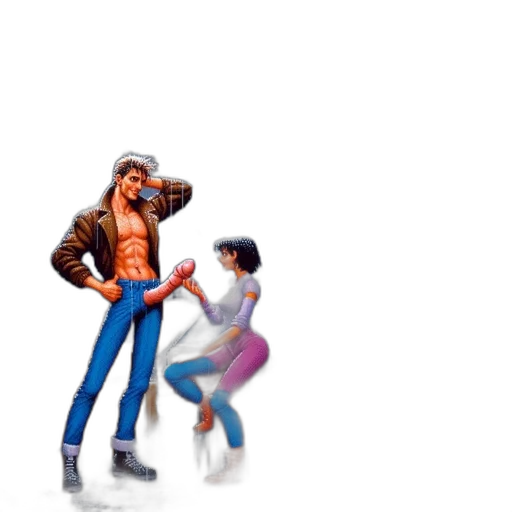 jacket, robot, pixel art, concept art transparent PNG cut-out