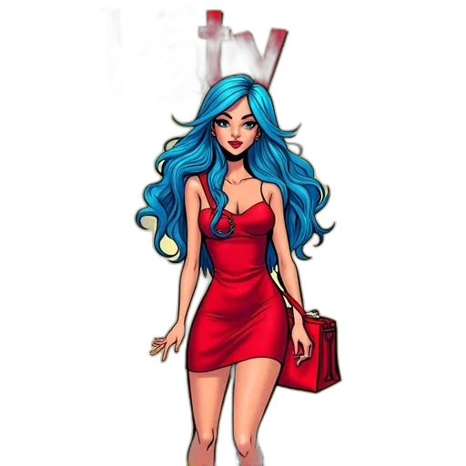 dress, cartoon, concept art, fantasy art transparent PNG cut-out