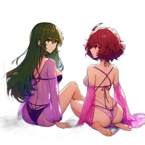 dress, hair, pixel art, anime transparent PNG cut-out