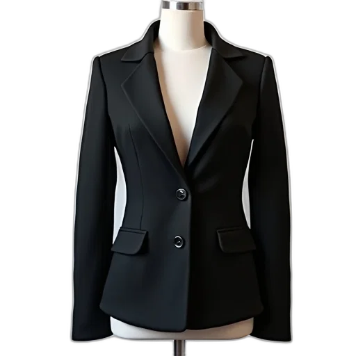 jacket, black, blazer, fitted transparent PNG cut-out