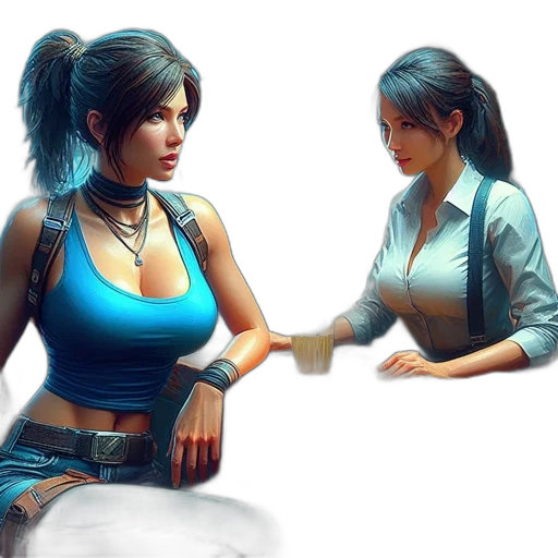 concept art, fantasy art, photorealistic, cyberpunk transparent PNG cut-out