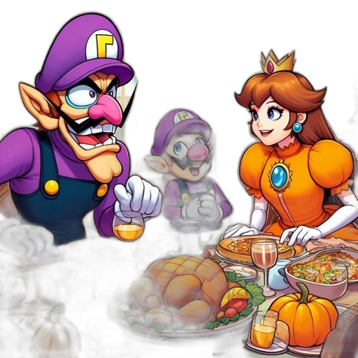 food, concept art, pixel art, four transparent PNG cut-out