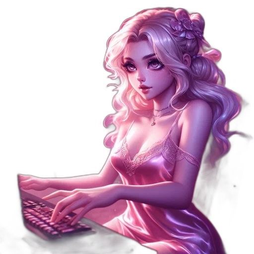 dress, staff, fantasy art, concept art transparent PNG cut-out