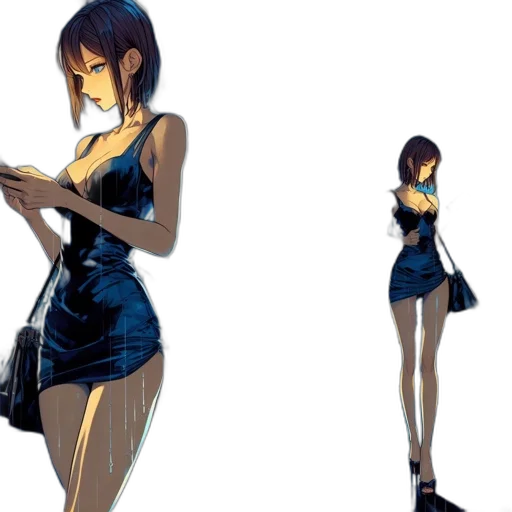 dress, concept art, anime, comic book art transparent PNG cut-out