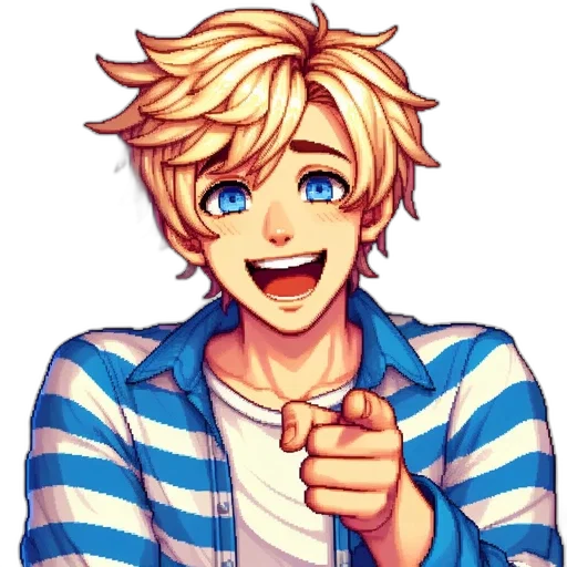 face, pixel art, anime, cartoon transparent PNG cut-out