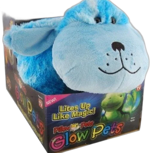 blue, stuffed, animal, glowing transparent PNG cut-out