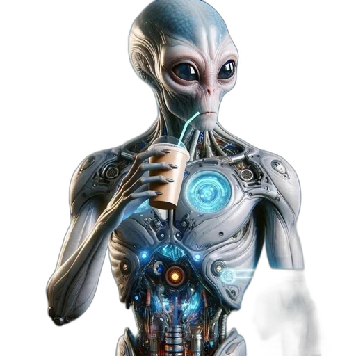 robot, creature, staff, mask transparent PNG cut-out