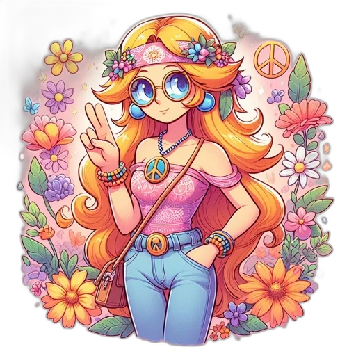 flower, dress, staff, pixel art transparent PNG cut-out