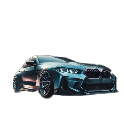 car, 3d render, concept art, photorealistic transparent PNG cut-out