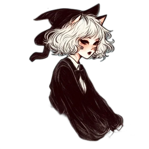creature, hat, staff, dress transparent PNG cut-out
