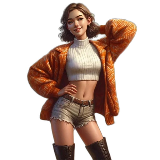 jacket, staff, dress, concept art transparent PNG cut-out